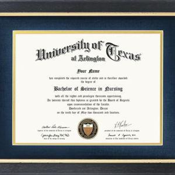 Bachelors Diploma Frame with Blue and Gold Matting
