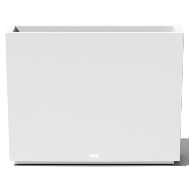 Veradek Span Plastic Box Series Planter - Tall Rectangular, White, All-Weather Resistant, Removable Insert Bucket, Modern Design, Indoor/Outdoor Use