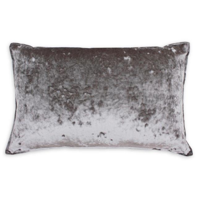 Thro Ibenz Ice Velvet Oblong Throw Pillow in Grey/Silver