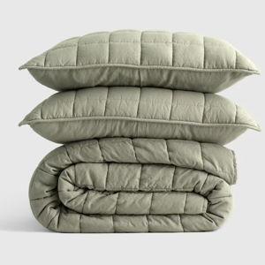Quince European Linen Box Quilt Set - King