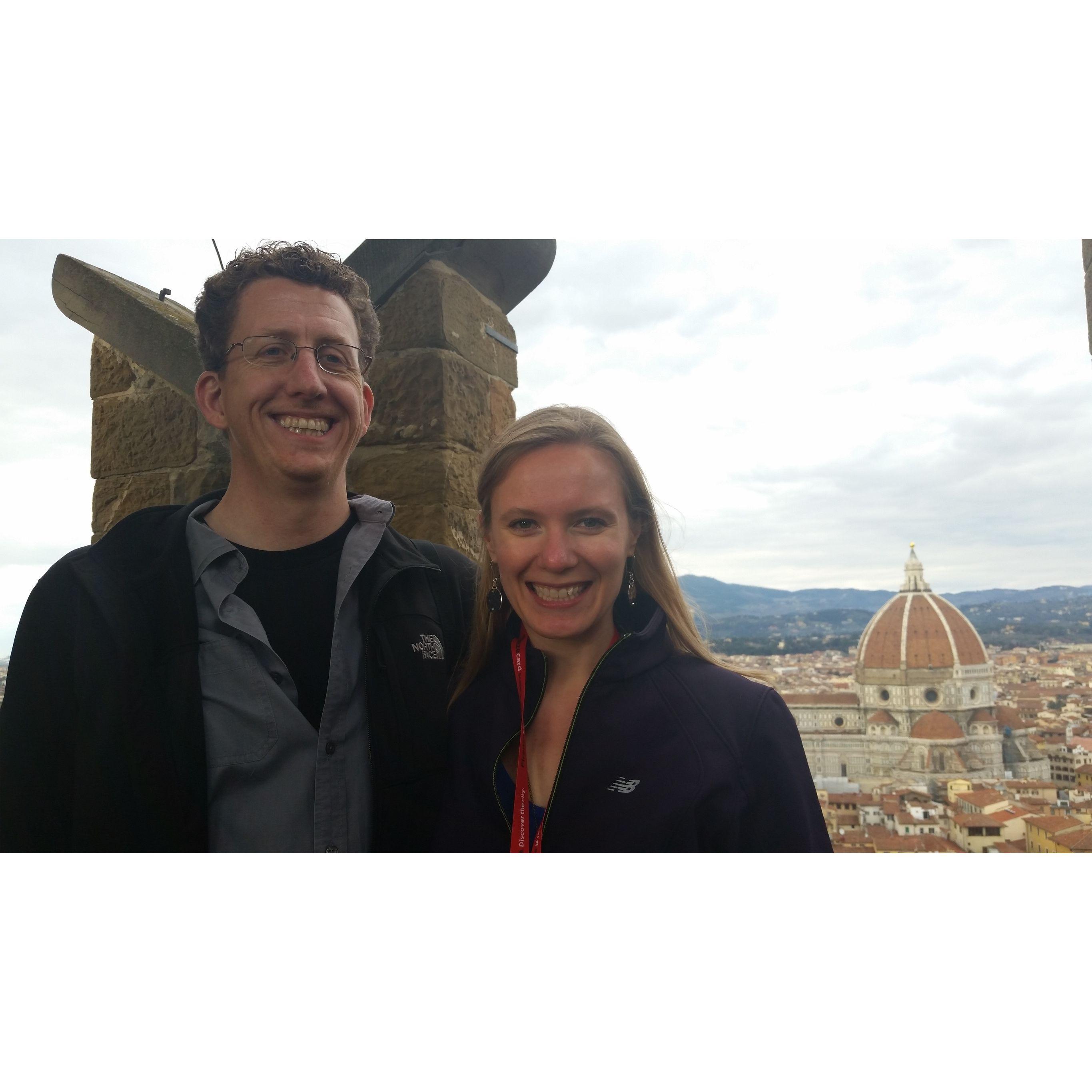 One of the very first photos of us, from our trip to Florence in winter of 2015