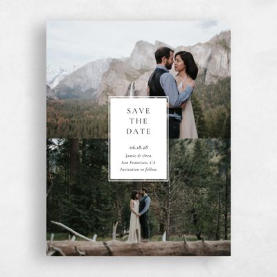 White Fall Wedding Save the Date - Deepcreek Photo