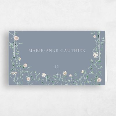 Blue Wedding Place Card - Mirto