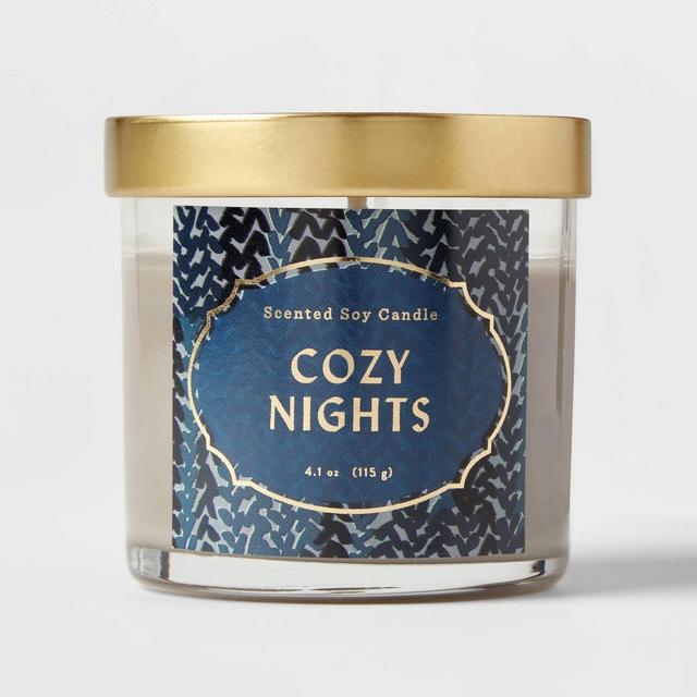 4.1oz Lidded Glass Jar Cozy Nights Candle - Opalhouse™
