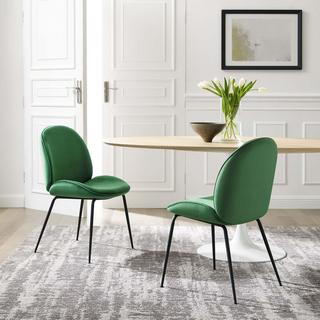 Scoop Performance Velvet Dining Chairs, Set of 2