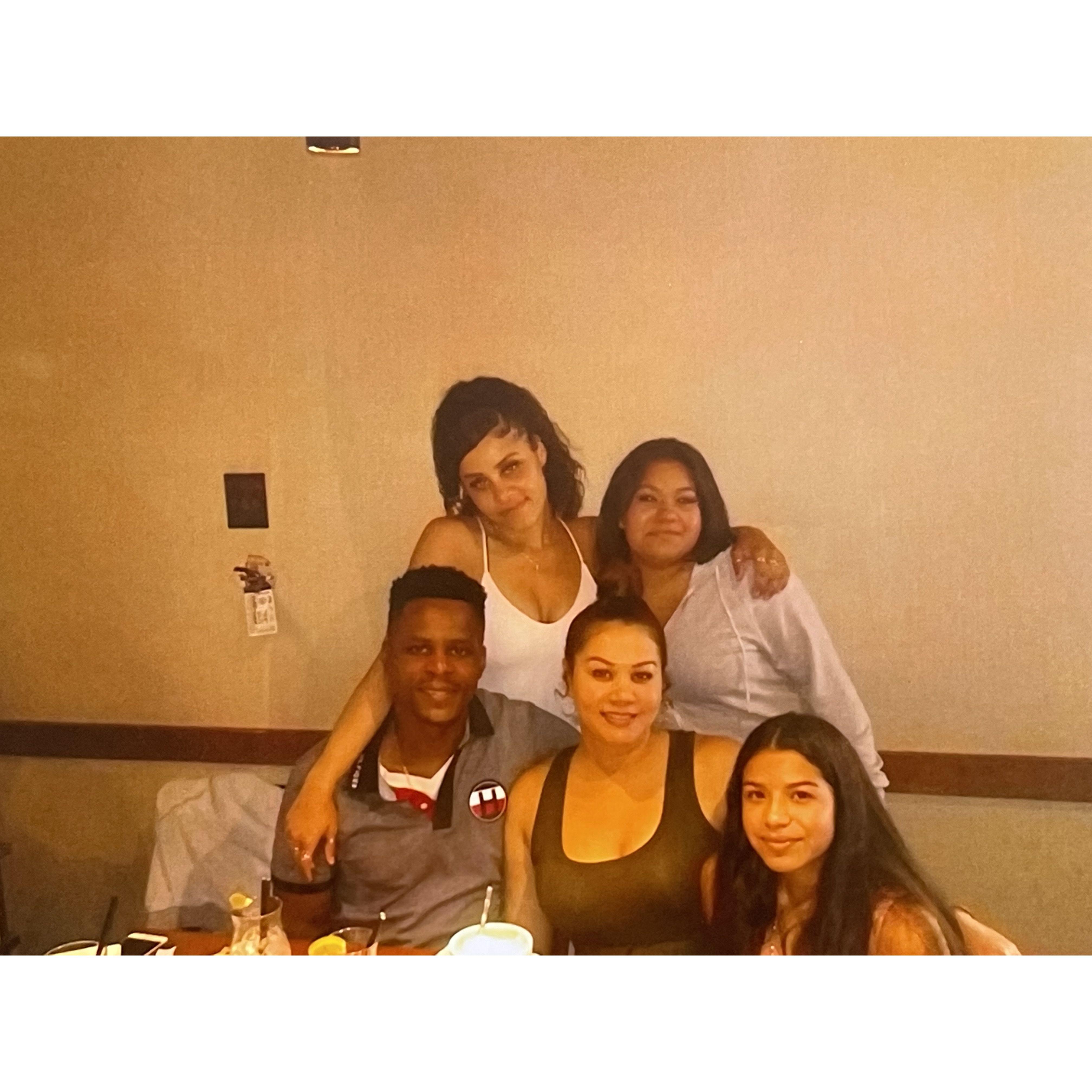 His birthday dinner with all the kids. How old is he???