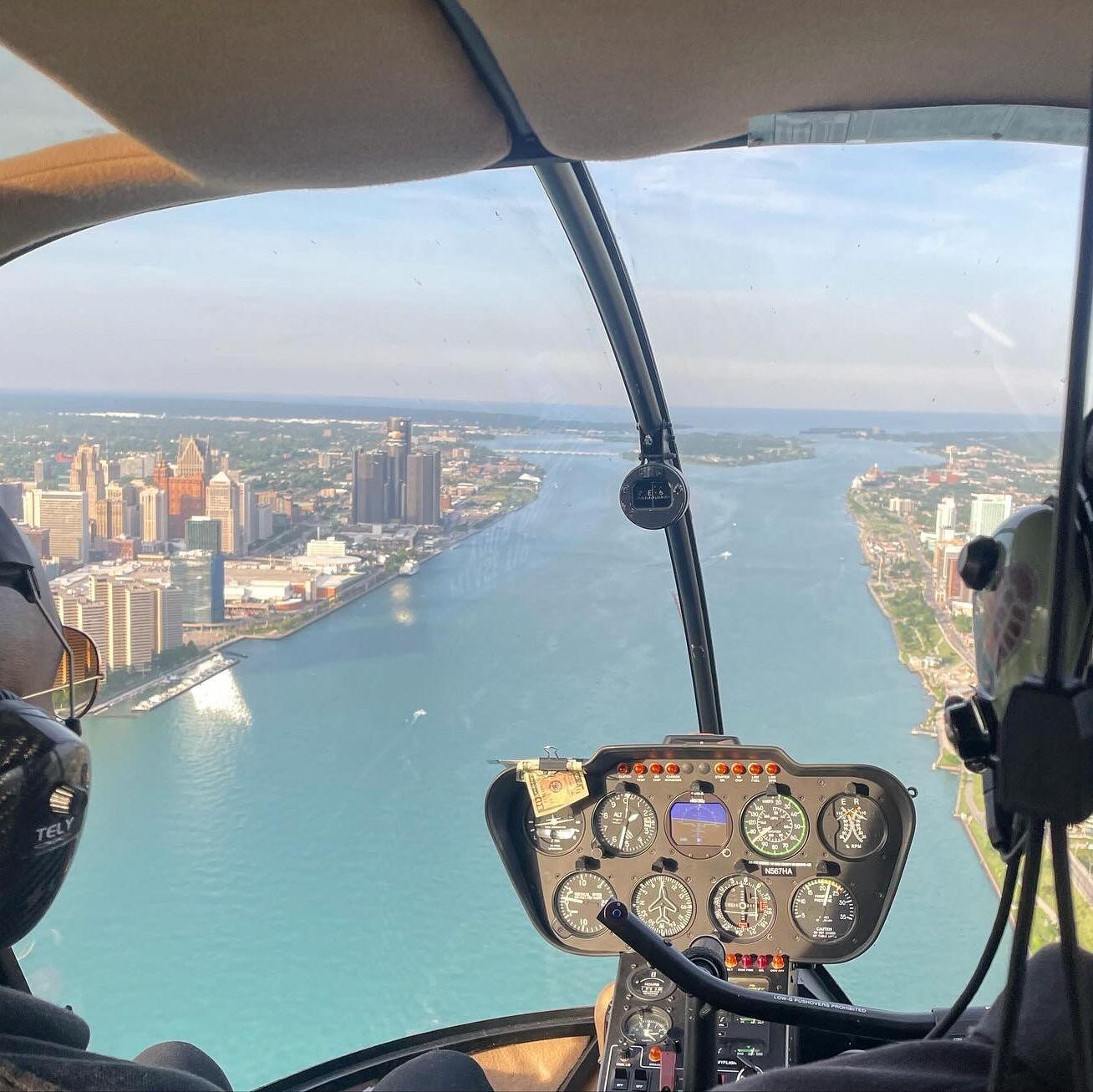 Beautiful helicopter flight over Lake Erie celebrating our engagement