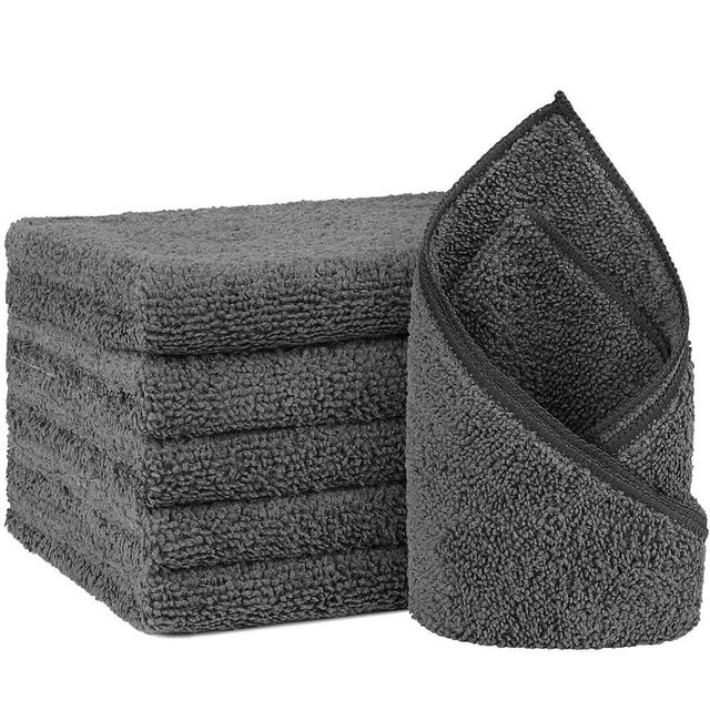 Orighty 6-Pack Grey Hand Towels - Quick Drying & Absorbent Microfiber Gym Towels 16x28 inches - Lightweight & Thin Grey Yoga Towel - Multi-Purpose Camping Towel for SPA, Hotel & Bathroom