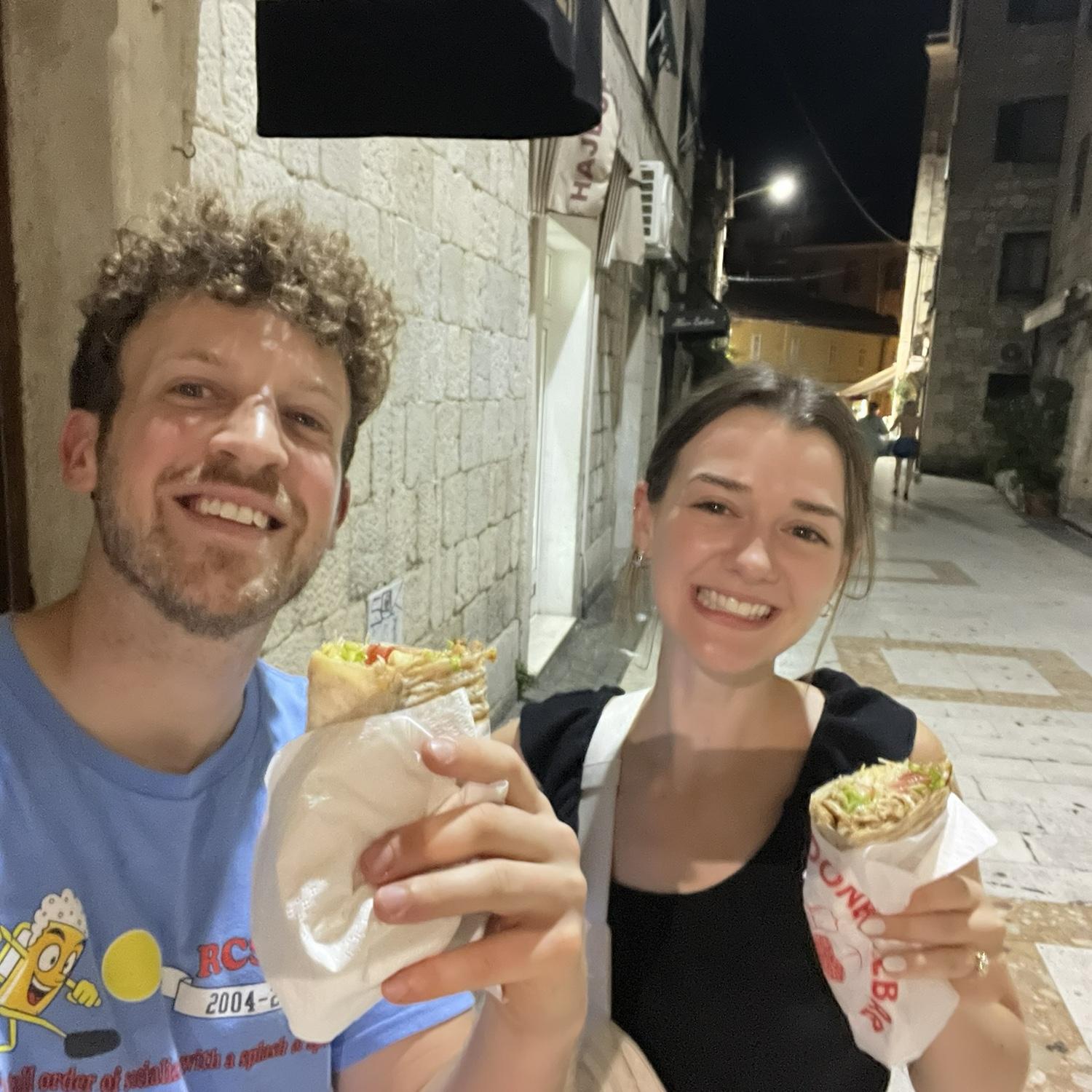 One of the best meals we've ever had (chicken gyros in Split, Croatia) because we were SO HUNGRY after a full day of traveling.