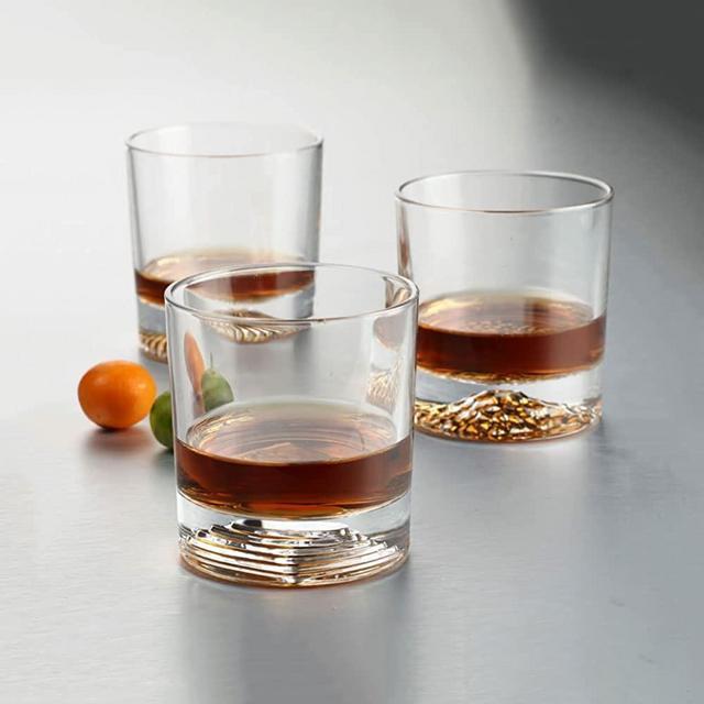 Whiskey Glasses Set of 3 ，Crystal Old Fashion Rocks Glass For Scotch, Whisky, Liquor, Bourbon Glass 10 oz，PCCECQEE Idea Gift for Men or Women at Home Party or Bar