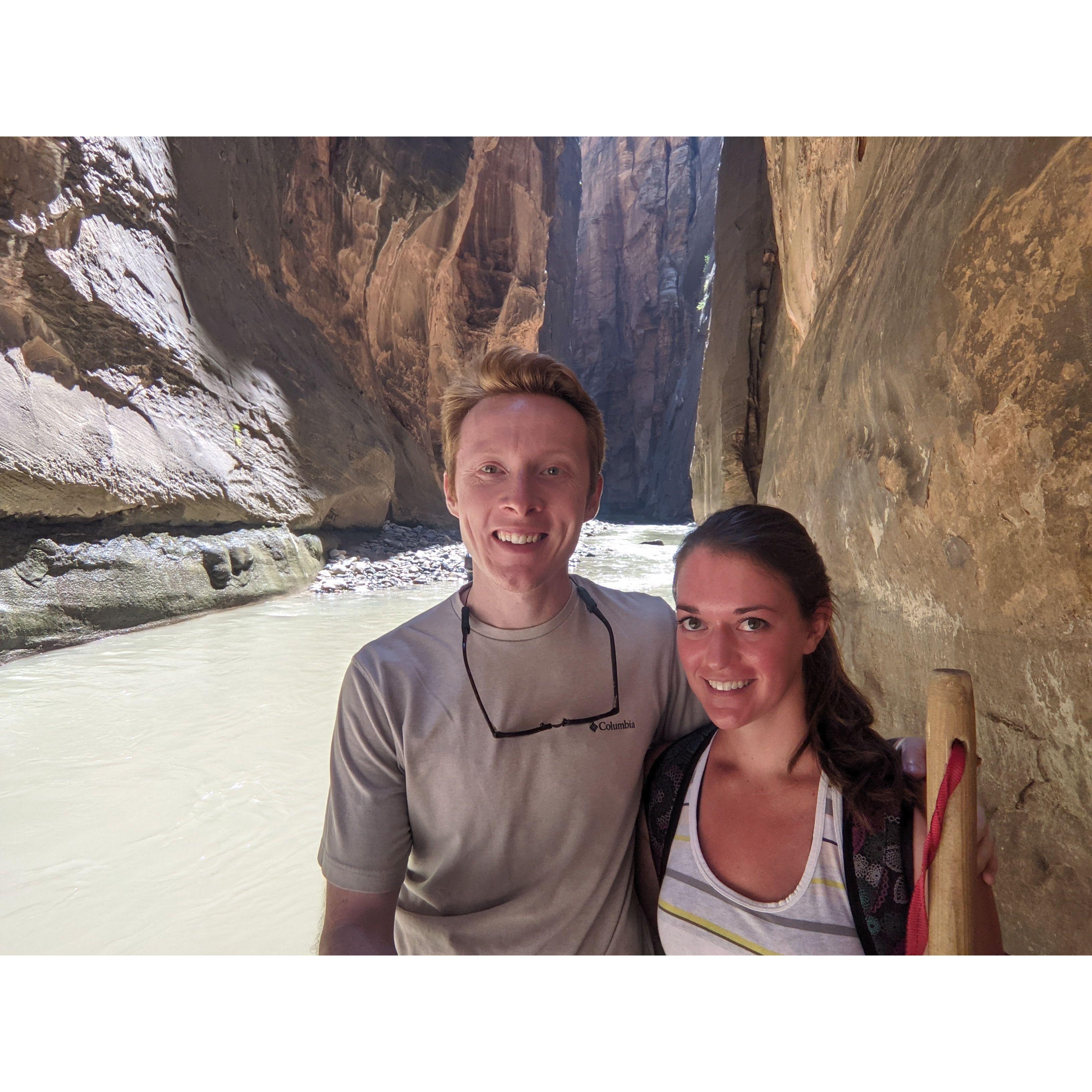 Wading through the Narrows at Zion National Park - September 2021