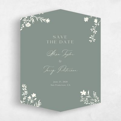 Green Diamond Wedding Save the Date - Hazel Portrait