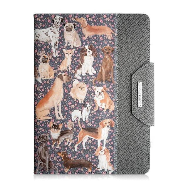 Thankscase Rotating Case Compatible with iPad Air 5th Gen & 4th Gen/iPad Pro 11 All Model, Wallet Pocket Case, Support Pencil Charging, Cute Dog Watercolor Painting Leather Case Cover (Floral Rose)