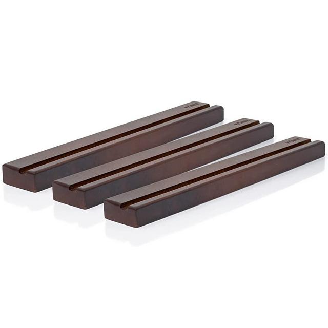 MÖNKE Vinyl Record Wall Mount - 3 Elegant Display Ledges Made from Solid Wood - This Vinyl Record Shelf Holds Single and Double LPs (Brown)