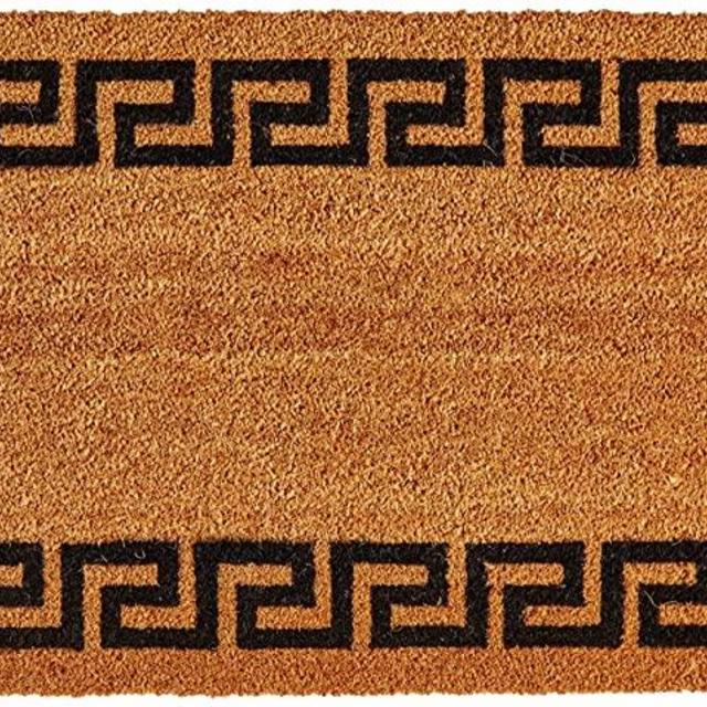 Kempf Greek Key Natural Coco Doormat, 22 by 47 by 0.5-Inch