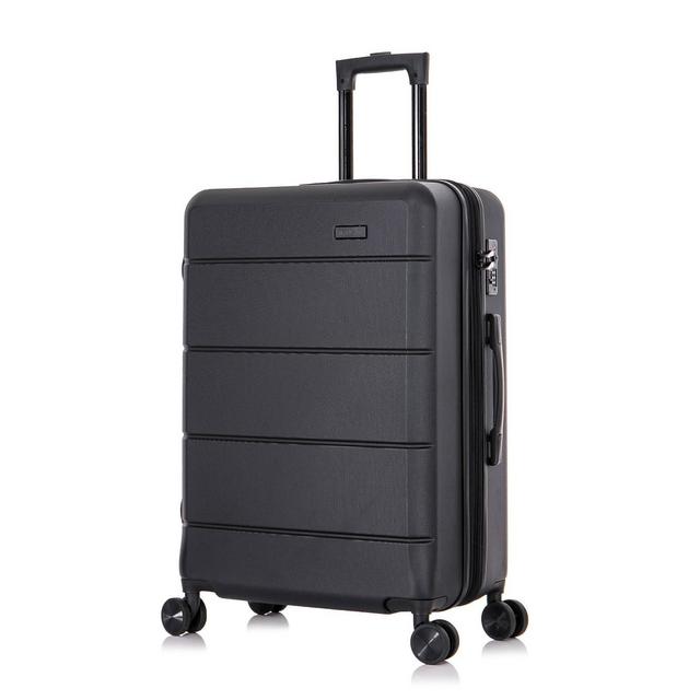 InUSA Elysian Lightweight Hardside Medium Checked Spinner Suitcase - Black