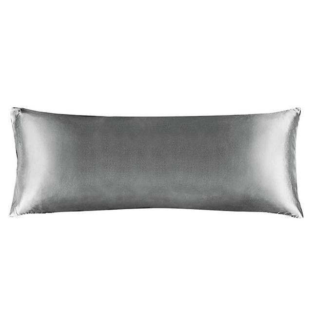 BEDELITE Satin Silk Body Pillow Pillowcase for Hair and Skin, Premium and Silky Grey Long Body Pillow Case Cover 20x54 with Envelope Closure