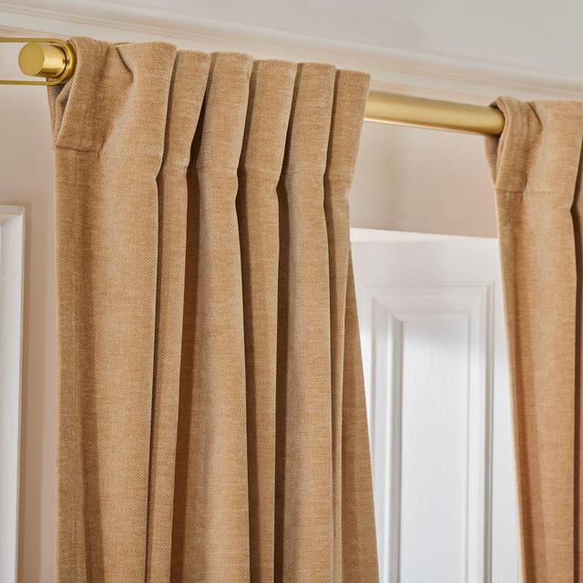Worn Velvet Blackout Curtain, Camel, 48x108