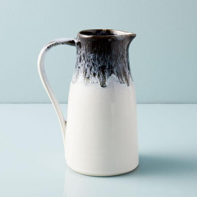 Reactive Glaze Pitcher, Black + White