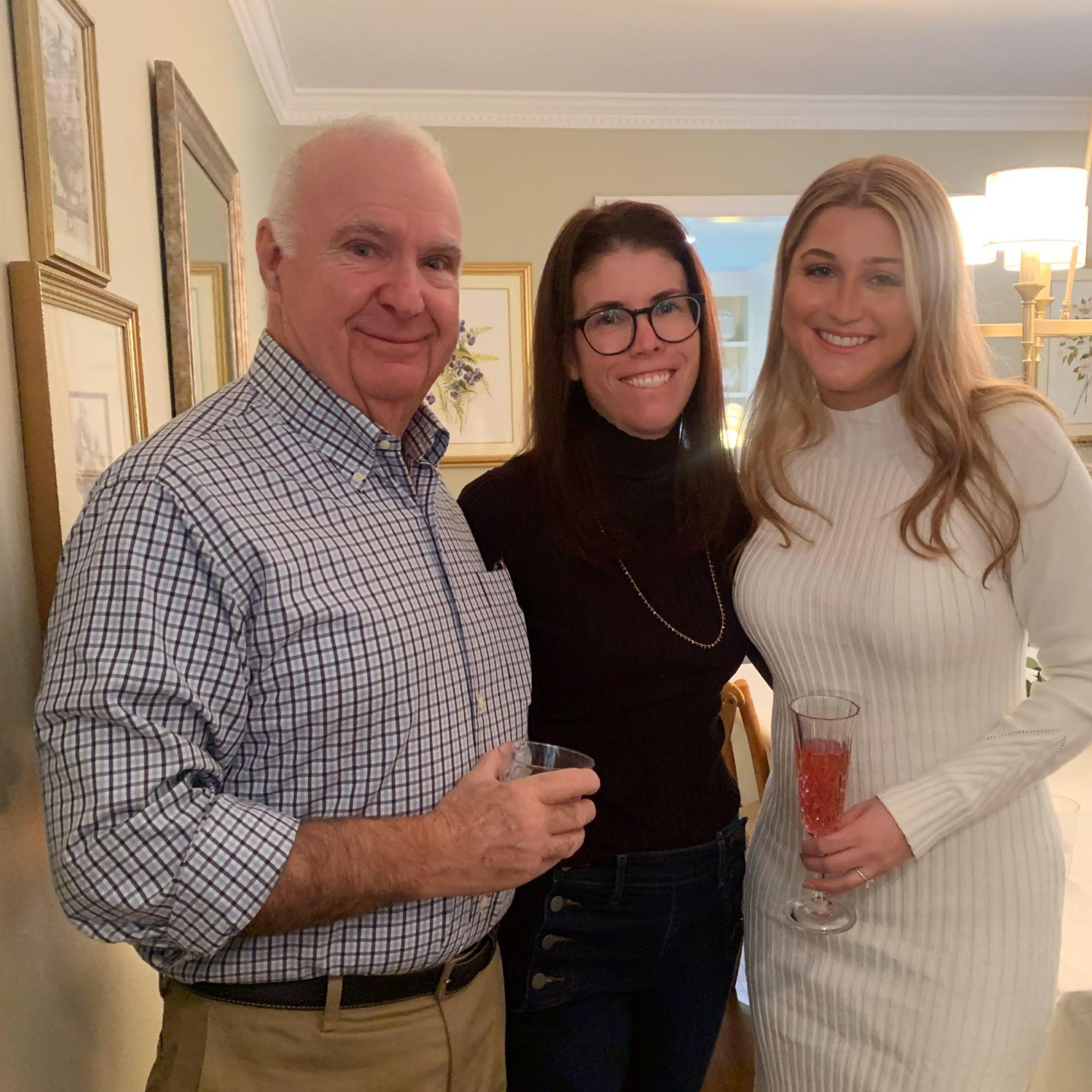 Big smiles with Emma's Grandpa and Aunt Amy