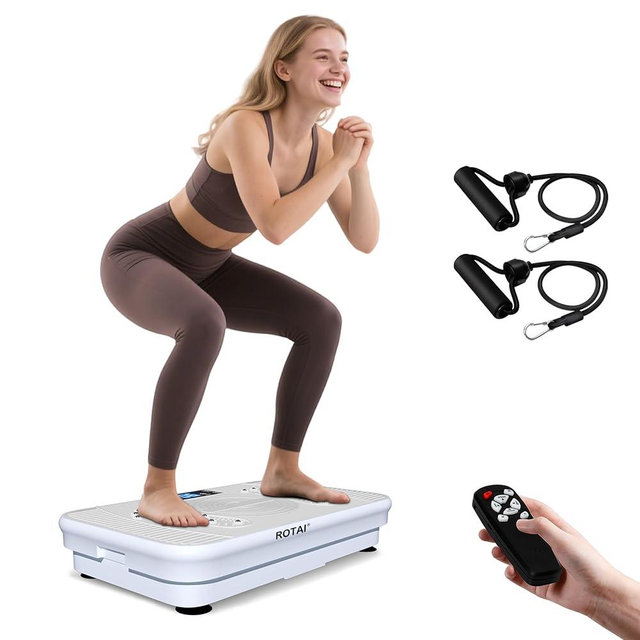 ROTAI Vibration Plate Exercise Machine for Lymphatic Drainage Massager & Weight Loss, 400 lbs Capacity Whole Body Vibrating Shake Plate Workout for Women and Men