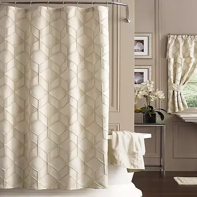 J. Queen New York 72-Inch x 84-Inch Horizons Shower Curtain in Ivory
