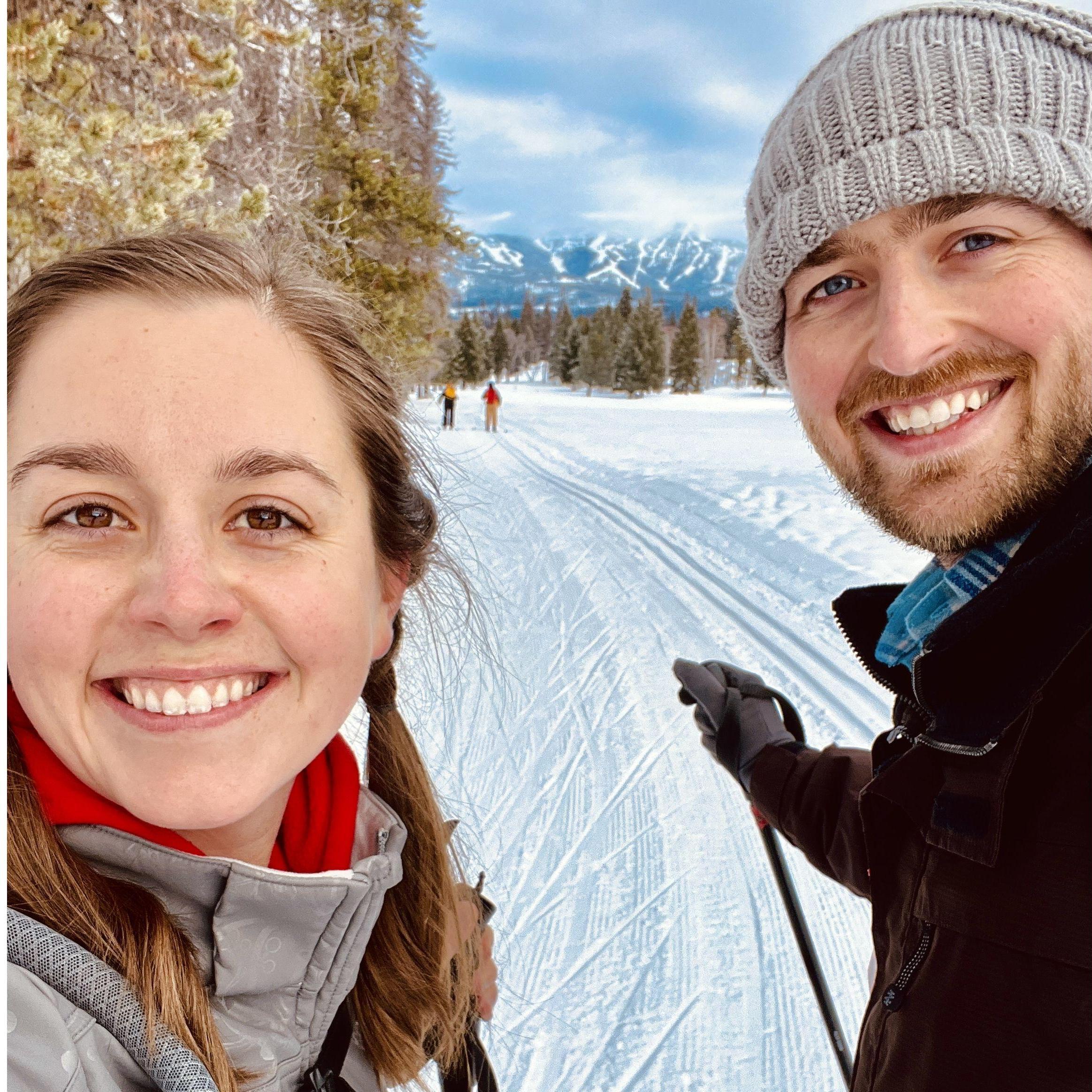Cross country skiing in Whitefish, MT.