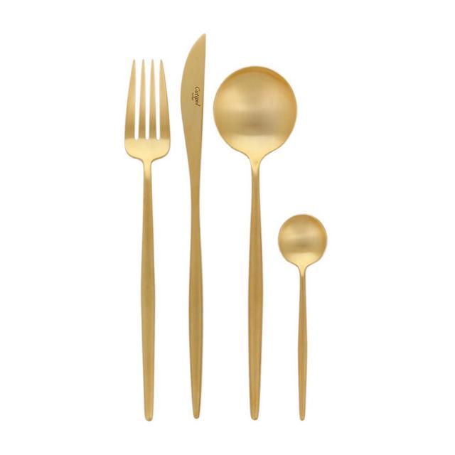 Moon Flatware Set - 24 Piece - Matt Gold