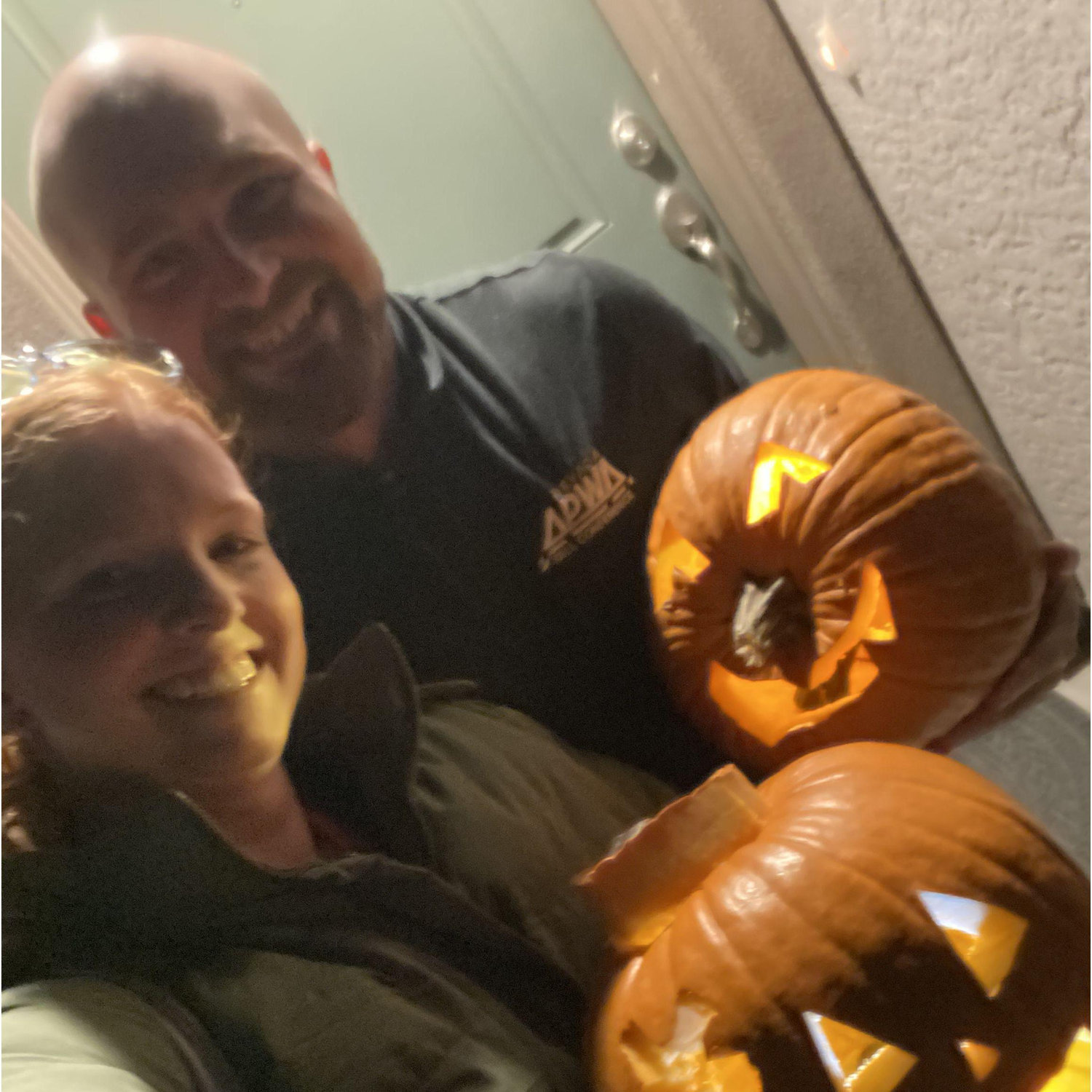 Our First Halloween together! Who's pumpkin is better?