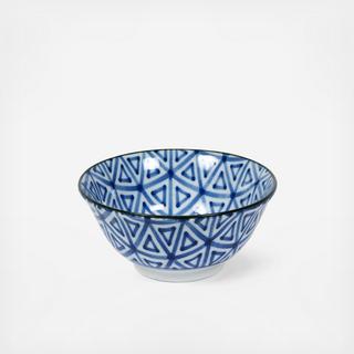 Monyou Sankaku Soup Bowl, Set of 4