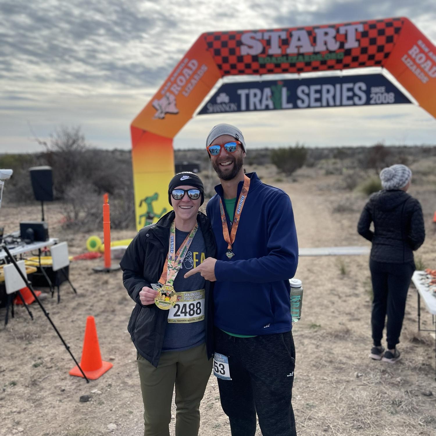 Brit placed second in her age group in the San Angelo Road Lizard Trail Series. We are now both members of the running club. 😊
