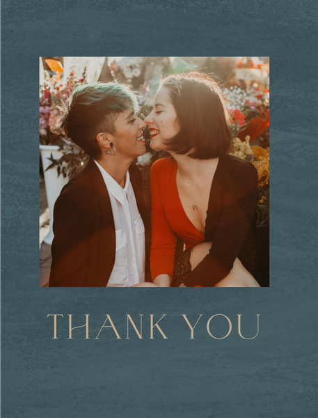 Belanger Photo | Deep Blue Spruce | Zola Thank You Cards