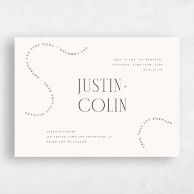 Beige Wedding Invitation - Vence Landscape