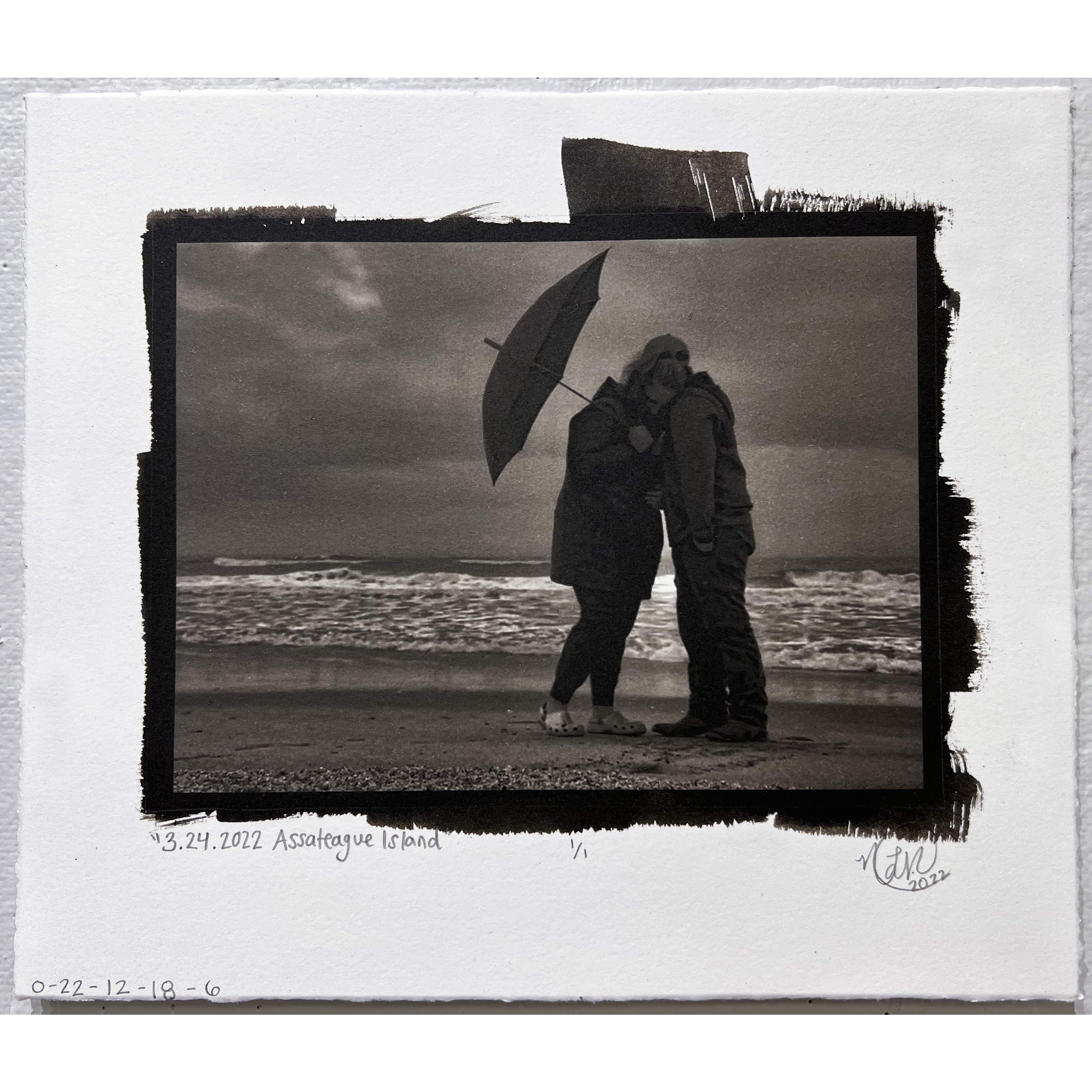 A picture I did an art project on that was taken moments before he proposed. That is why his hand is in his pocket. 2022