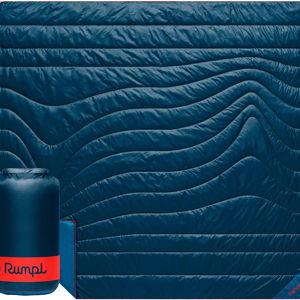 Rumpl Original Puffy Blanket - Warm Puffy Camping Blanket, 100% Recycled Polyester Insulation, Lightweight, Packable, Water-Resistant, Outdoor Puffer Blanket, 84"x80", Deepwater