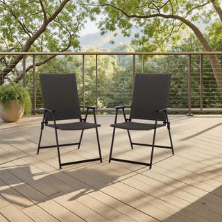 Simon Outdoor Folding Chair, Set of 2