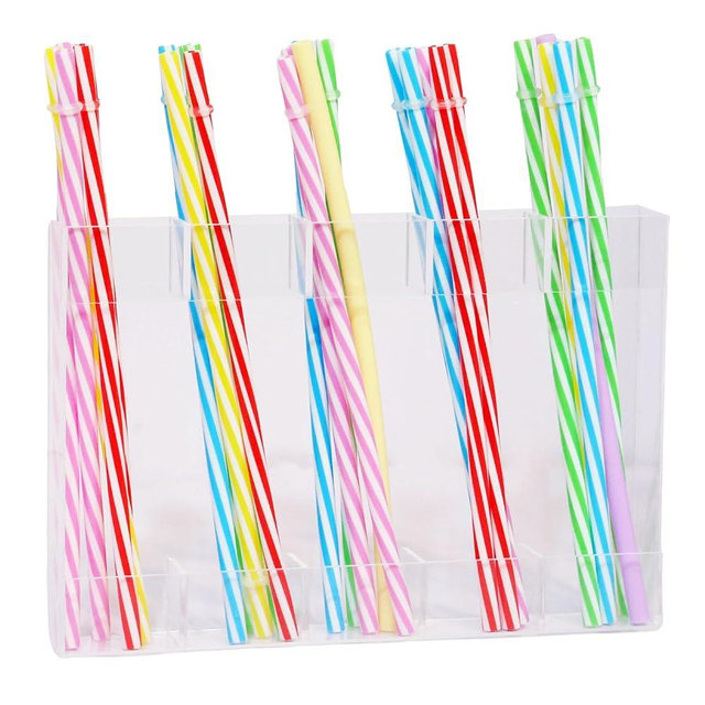 White Acrylic Straw Holder & Tumbler Organizer for Cabinet Door, Countertop – Reusable Straw Storage Dispenser, Kitchen Cabinet Organizer for Straws, Accessories (transparent)