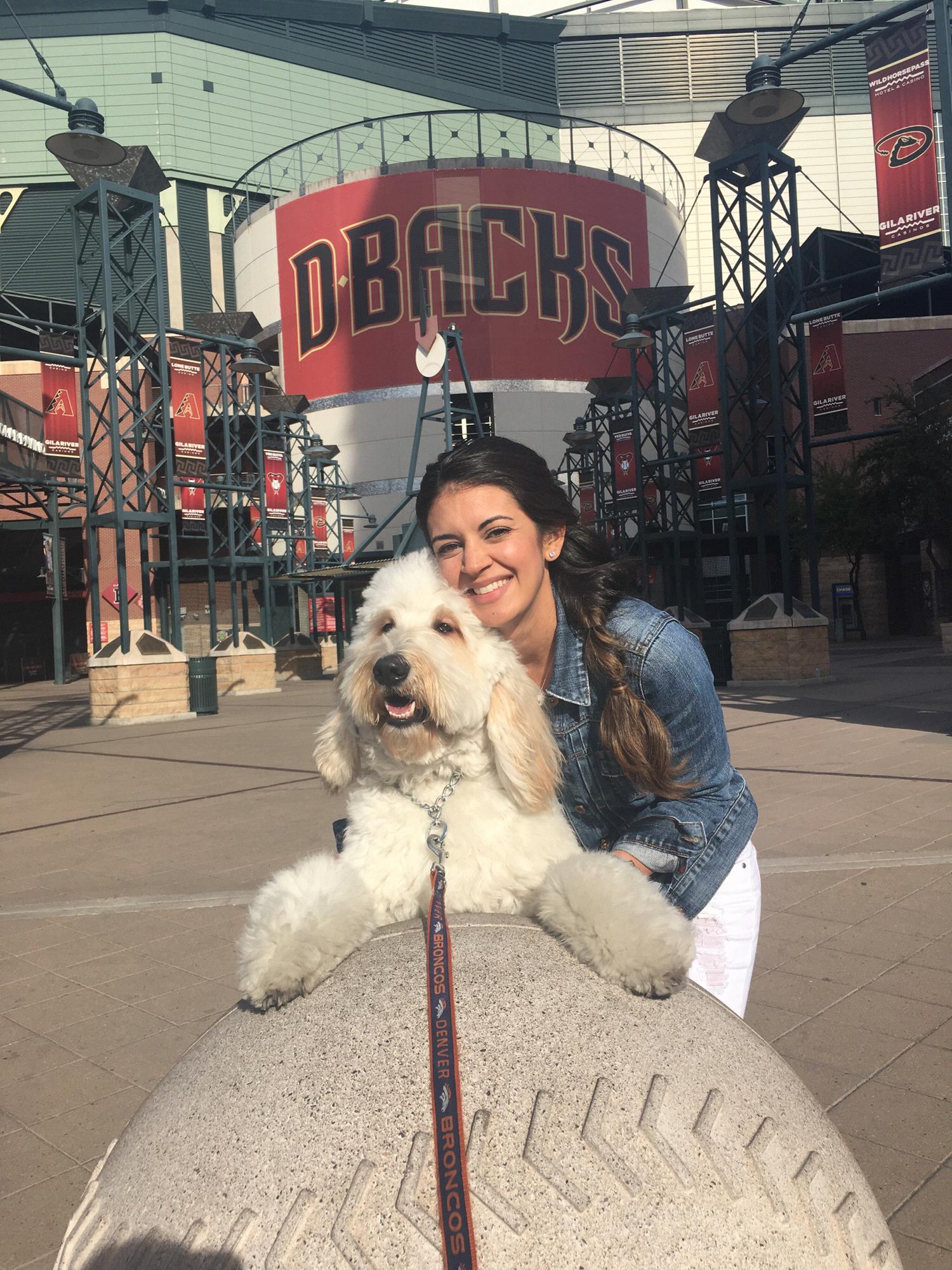 Outside of Chase Field, Lorraine & Miles,  Phoenix, AZ - March 2016