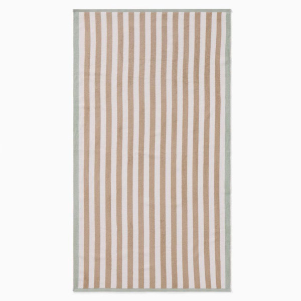 Biarritz Woven Stripe Beach Towel - 40x70, Sand