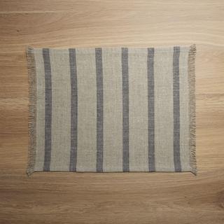 Beckett Grey Stripe Linen Placemat, Set of 4