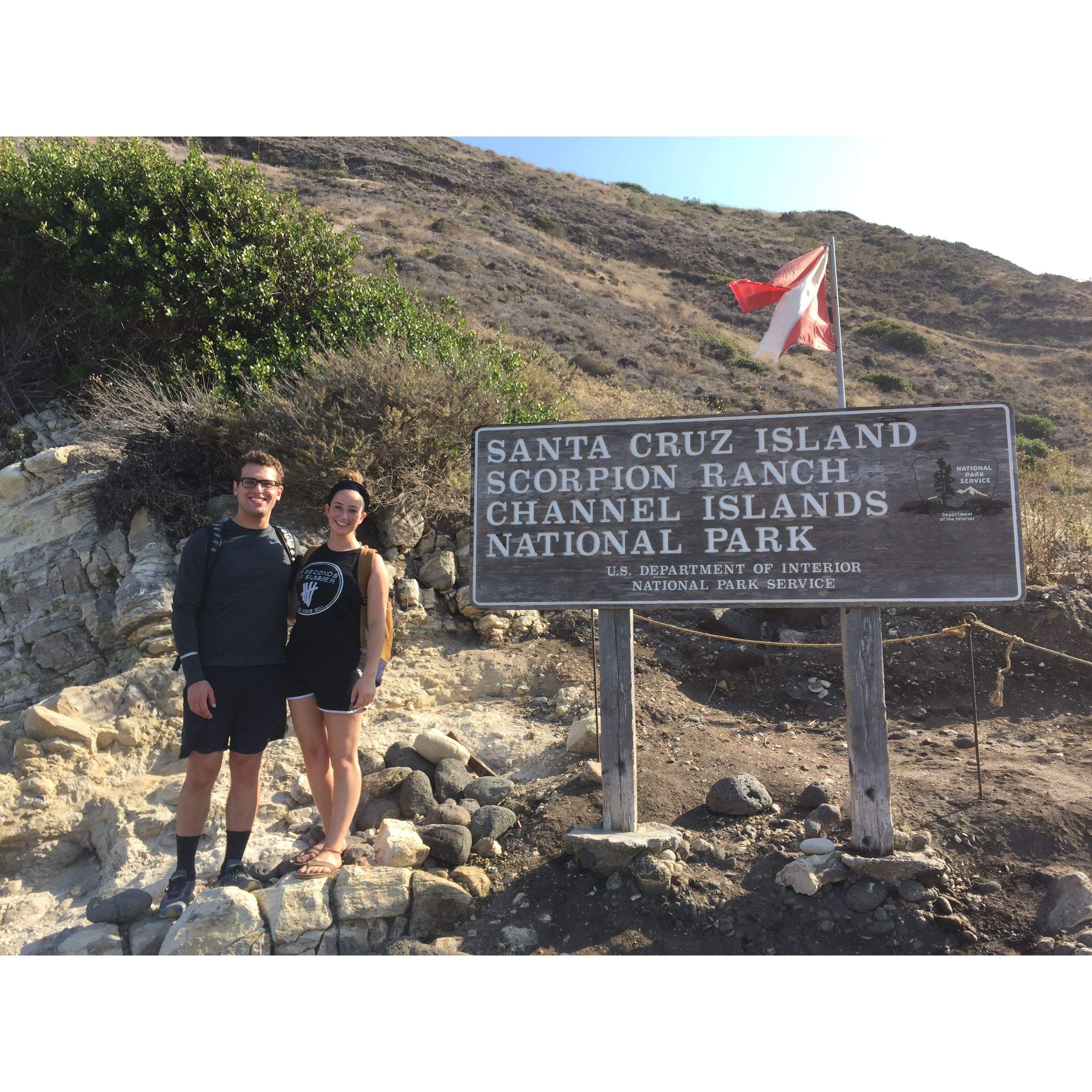 May 2016: Grace and Stephen saved up for months and took their first real trip together to the Channel Islands, where they kayaked and snorkeled with amazing tropical fish!