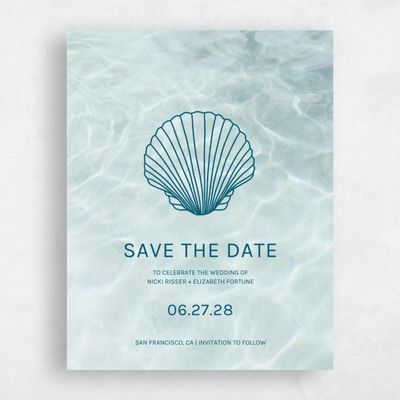 Iceberg, Blue Wedding Save the Date - Waterview Portrait