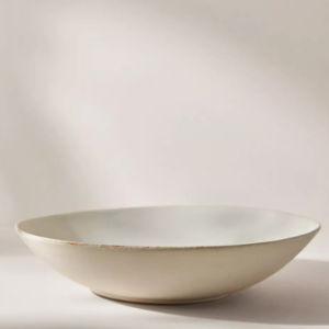 The Jasper Portuguese Stoneware Low Serving Bowl, White