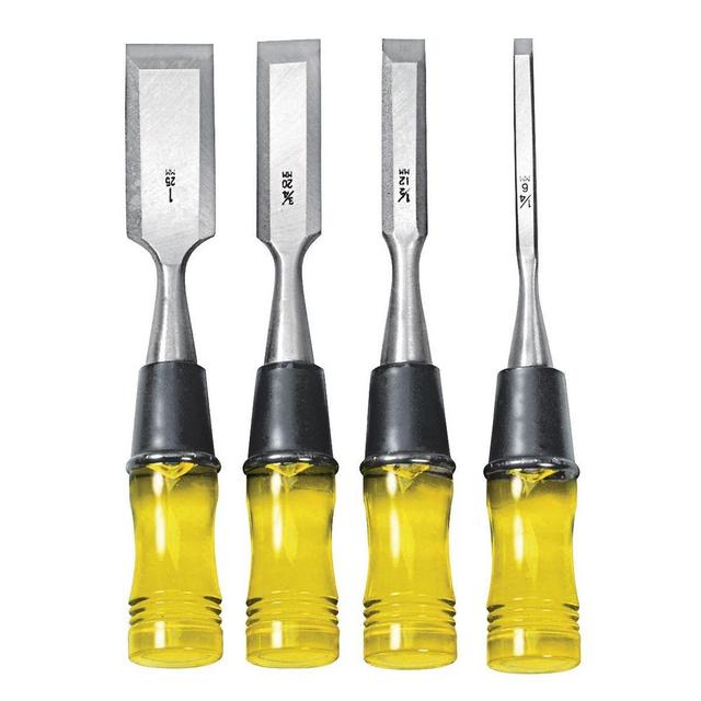 Wood Chisel Set with Clear PVC Handle, 4 Pc.