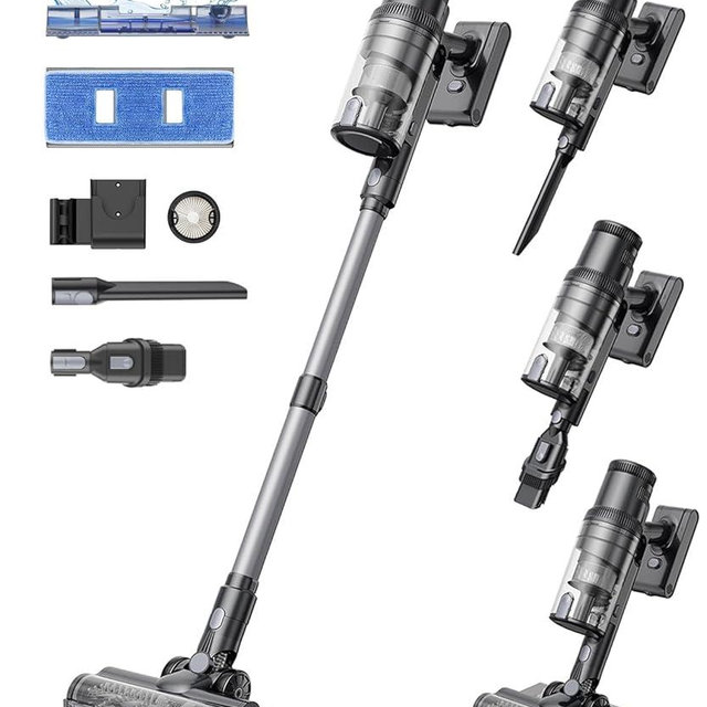 Proscenic Vacuum Cleaners for Home, P11 Mopping Wet Dry Cordless Vacuum and Mop Combo all in one,High Suction Lightweight Stick Vacuum with LED Display,Long Runtime Ease of use vacuum for Pet Hair