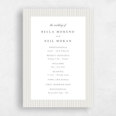 Beige Simple Wedding Program - Rodez