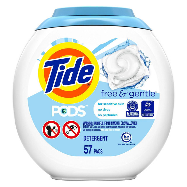 Tide Pods Laundry Detergent Pacs - Free & Gentle - 44oz/57ct