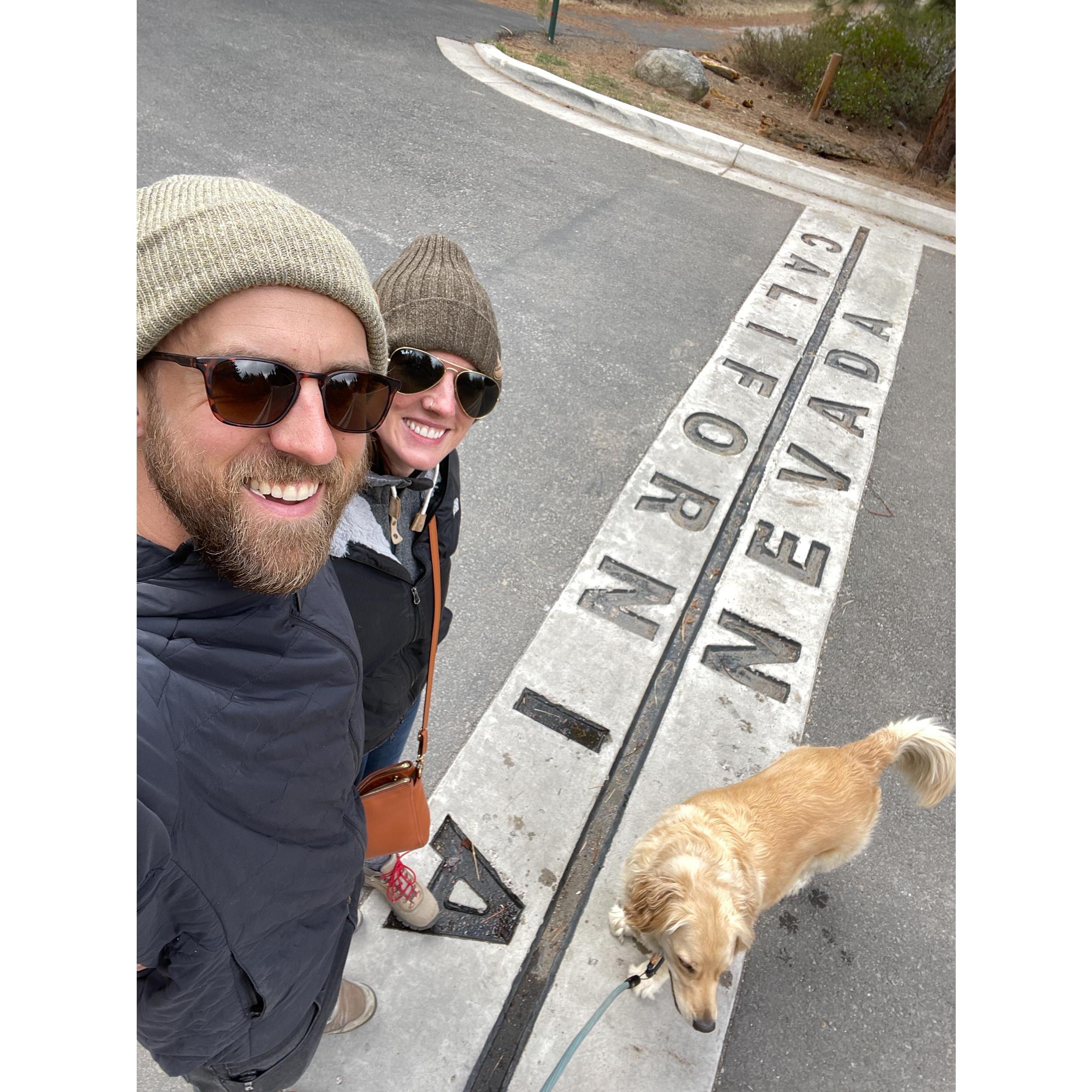 Crossing the border of California and Nevada