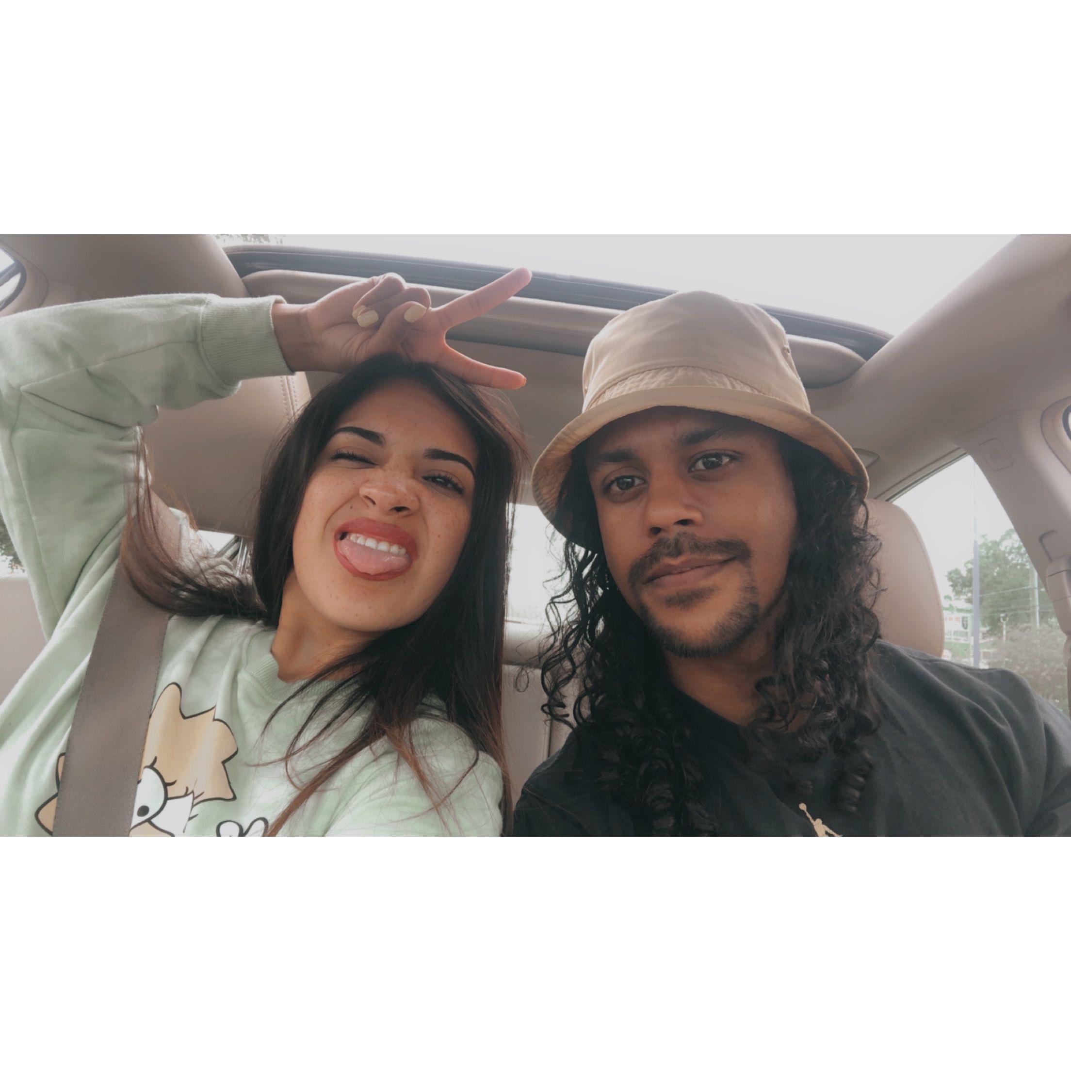 Hunter's 25th Birthday! We went to Florida. He looked so cute in my bucket hat.