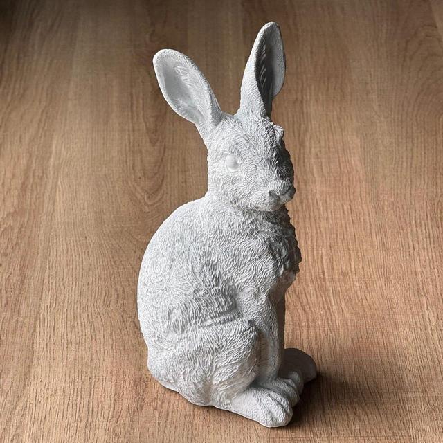 Handmade Concrete Rabbit Statue – Rustic Garden Decor
